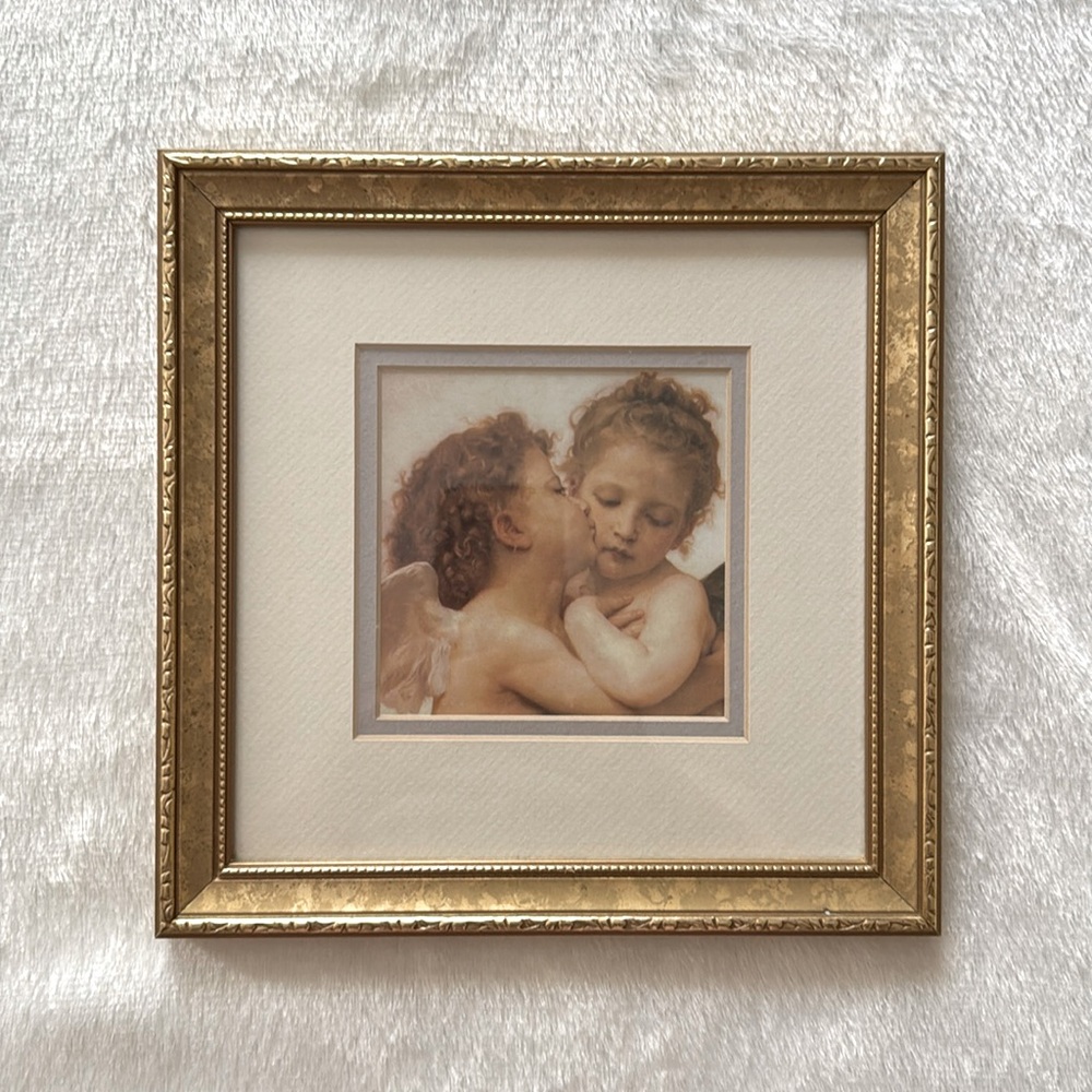 Gold Framed Angelic Art Print 9.5”x9.5”